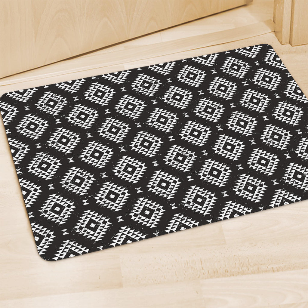 Black And White Navajo Pattern Print Polyester Doormat