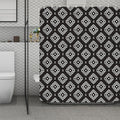 Black And White Navajo Pattern Print Polyester Shower Curtain