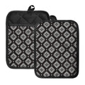 Black And White Navajo Pattern Print Pot Holders With Pocket