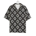 Black And White Navajo Pattern Print Rayon Hawaiian Shirt