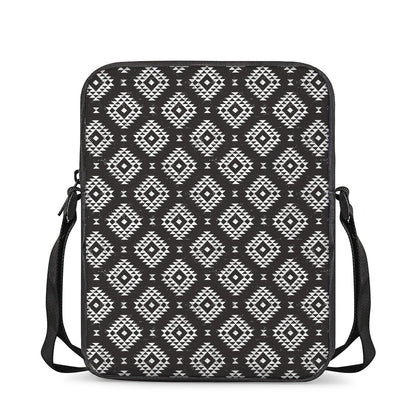 Black And White Navajo Pattern Print Rectangular Crossbody Bag