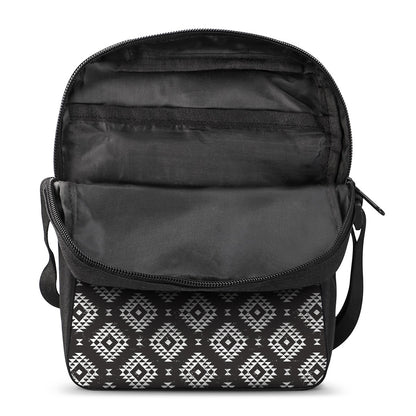 Black And White Navajo Pattern Print Rectangular Crossbody Bag
