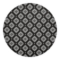 Black And White Navajo Pattern Print Round Blanket