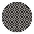 Black And White Navajo Pattern Print Round Floor Mat