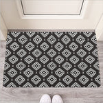 Black And White Navajo Pattern Print Rubber Doormat