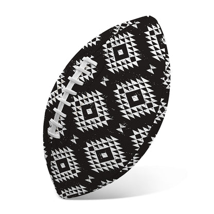 Black And White Navajo Pattern Print Rugby Ball