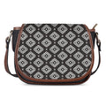 Black And White Navajo Pattern Print Saddle Bag