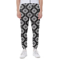 Black And White Navajo Pattern Print Joggers