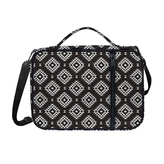 Black And White Navajo Pattern Print Shoulder Strap Bible Bag
