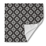 Black And White Navajo Pattern Print Silk Bandana