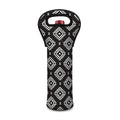 Black And White Navajo Pattern Print Single Neoprene Wine Tote