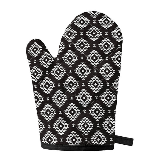 Black And White Navajo Pattern Print Single Oven Mitt