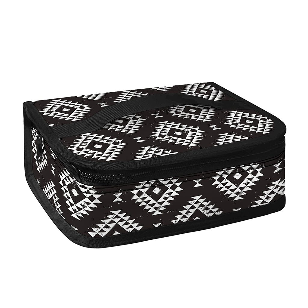 Black And White Navajo Pattern Print Small Lunch Bag