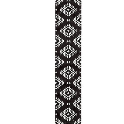 Black And White Navajo Pattern Print Table Runner