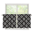Black And White Navajo Pattern Print Tier Curtains