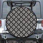 Black And White Navajo Pattern Print Tire Cover