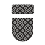 Black And White Navajo Pattern Print Toilet Lid And Tank Cover Set
