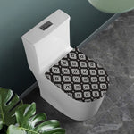 Black And White Navajo Pattern Print Toilet Lid Cover