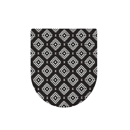 Black And White Navajo Pattern Print Toilet Lid Cover