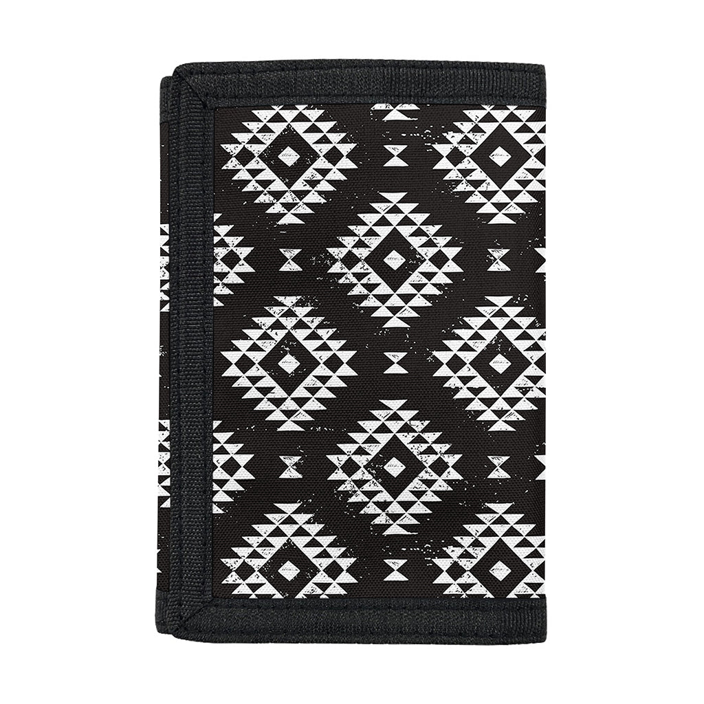 Black And White Navajo Pattern Print Trifold Wallet