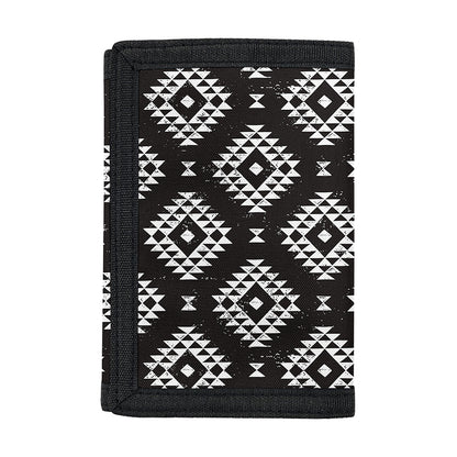 Black And White Navajo Pattern Print Trifold Wallet