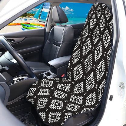 Black And White Navajo Pattern Print Waterproof Car Seat Cover