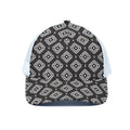 Black And White Navajo Pattern Print White Mesh Trucker Hat