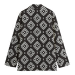 Black And White Navajo Pattern Print Women's Blazer