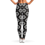 Black And White Navajo Pattern Print Women's Leggings