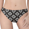 Black And White Navajo Pattern Print Women's Thong