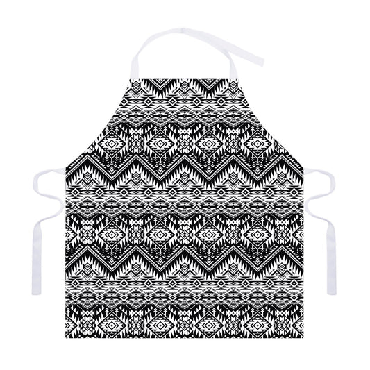 Black And White Navajo Print Adjustable Apron