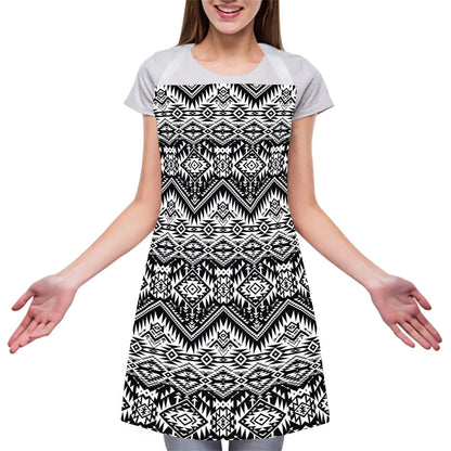 Black And White Navajo Print Adjustable Apron