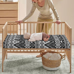 Black And White Navajo Print Baby Crib Sheet