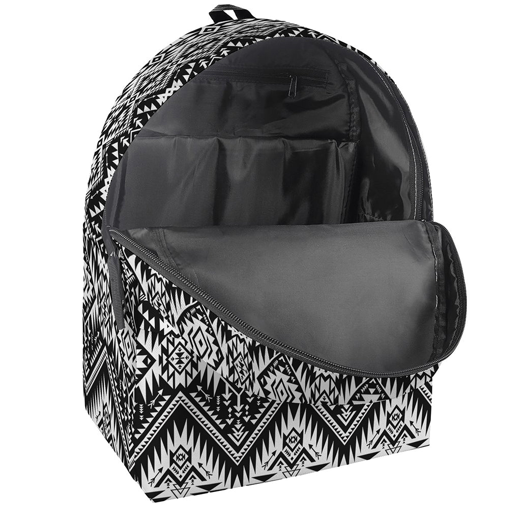 Black And White Navajo Print Backpack