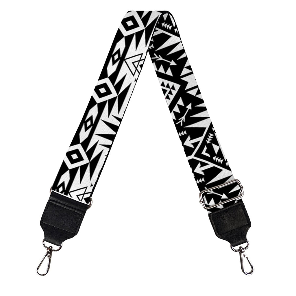 Black And White Navajo Print Bag Strap