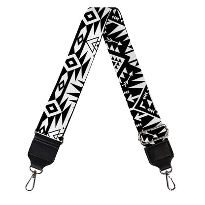Black And White Navajo Print Bag Strap