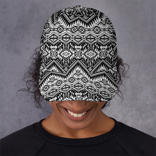 Black And White Navajo Print Baseball Cap
