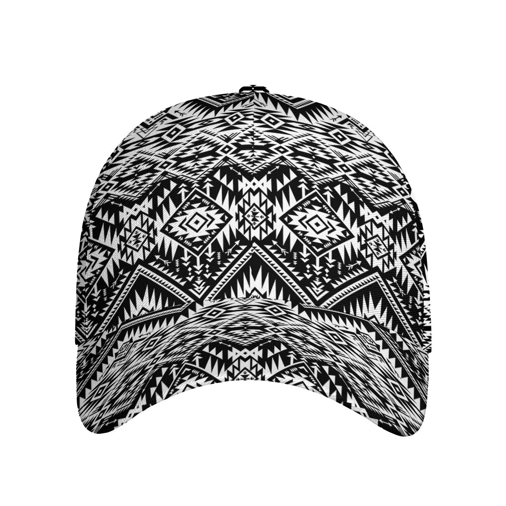 Black And White Navajo Print Baseball Cap
