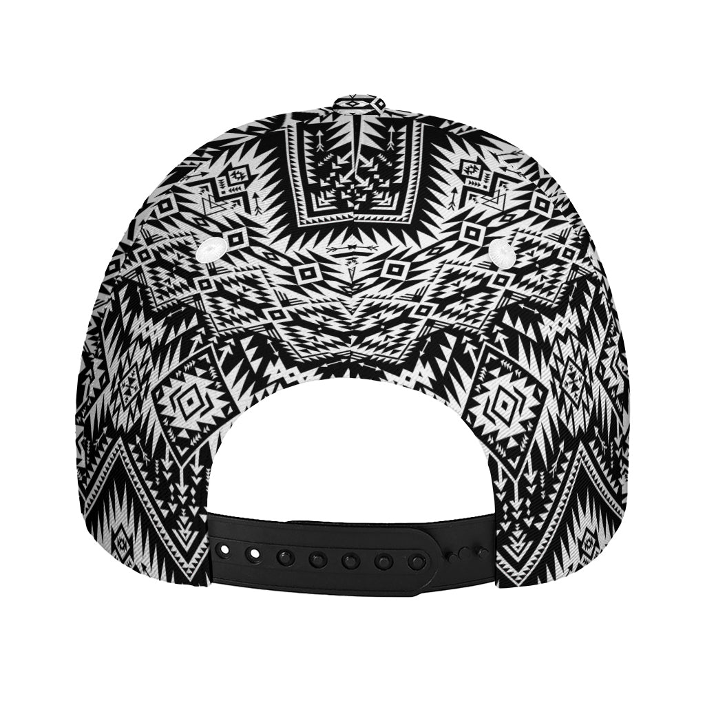 Black And White Navajo Print Baseball Cap