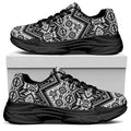 Black And White Navajo Print Black Chunky Shoes