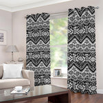 Black And White Navajo Print Blackout Grommet Curtains