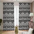 Black And White Navajo Print Dimout Pencil Pleat Curtains