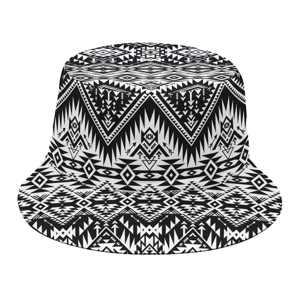 Black And White Navajo Print Bucket Hat