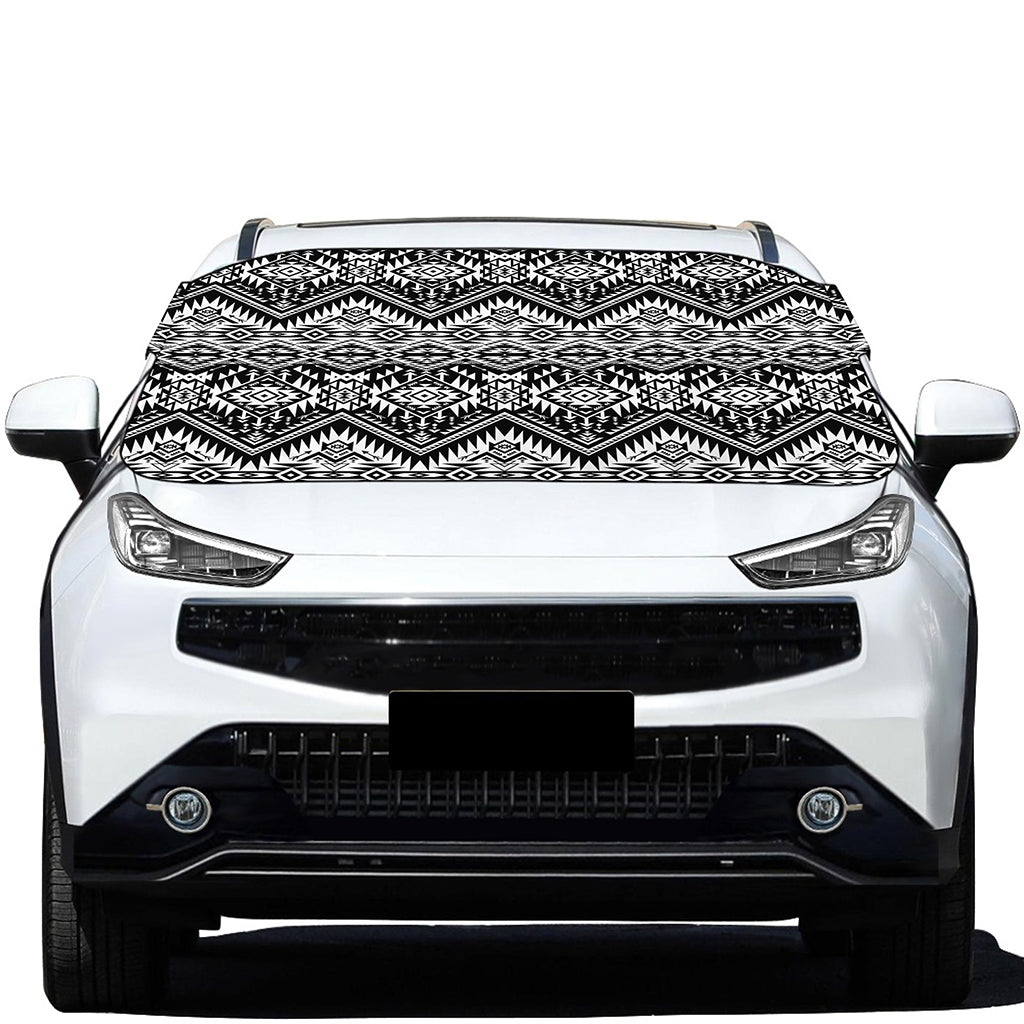 Black And White Navajo Print Car Windshield Snow Cover