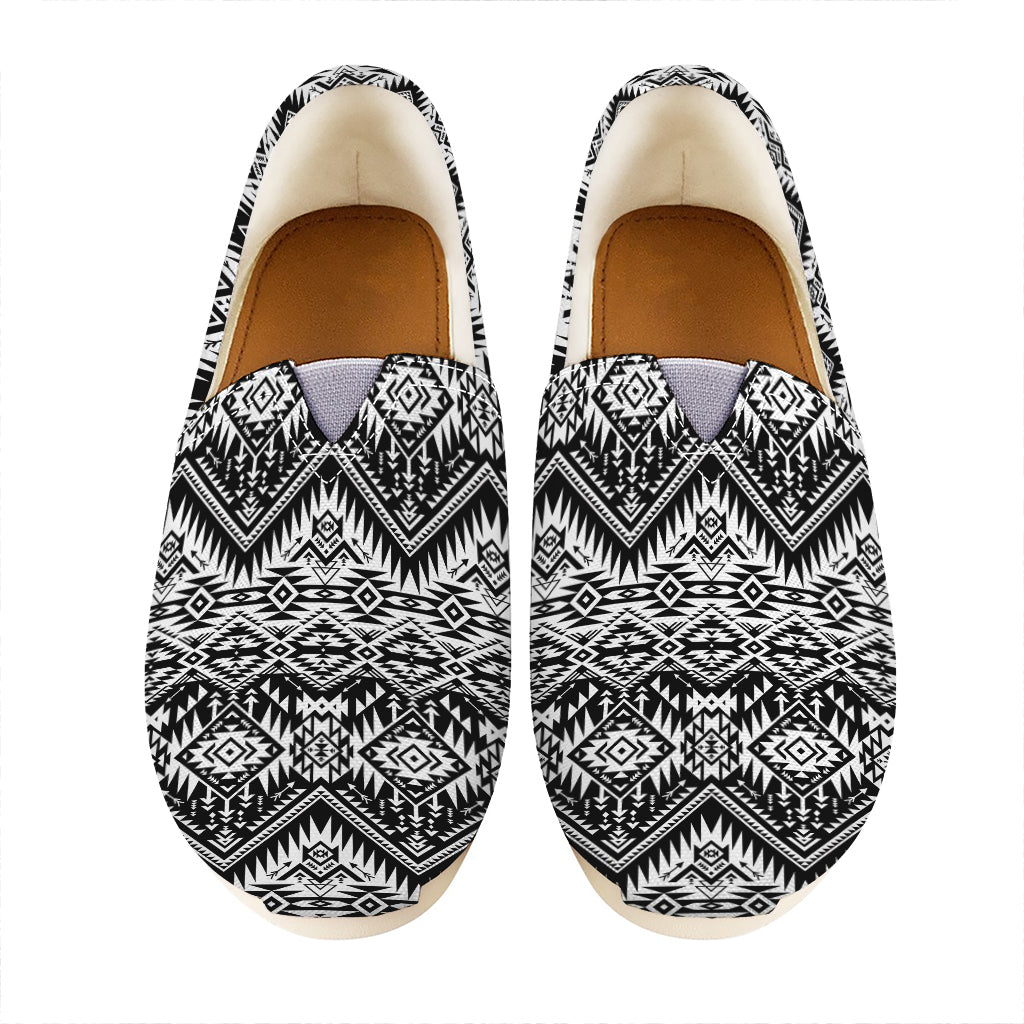 Black And White Navajo Print Casual Shoes