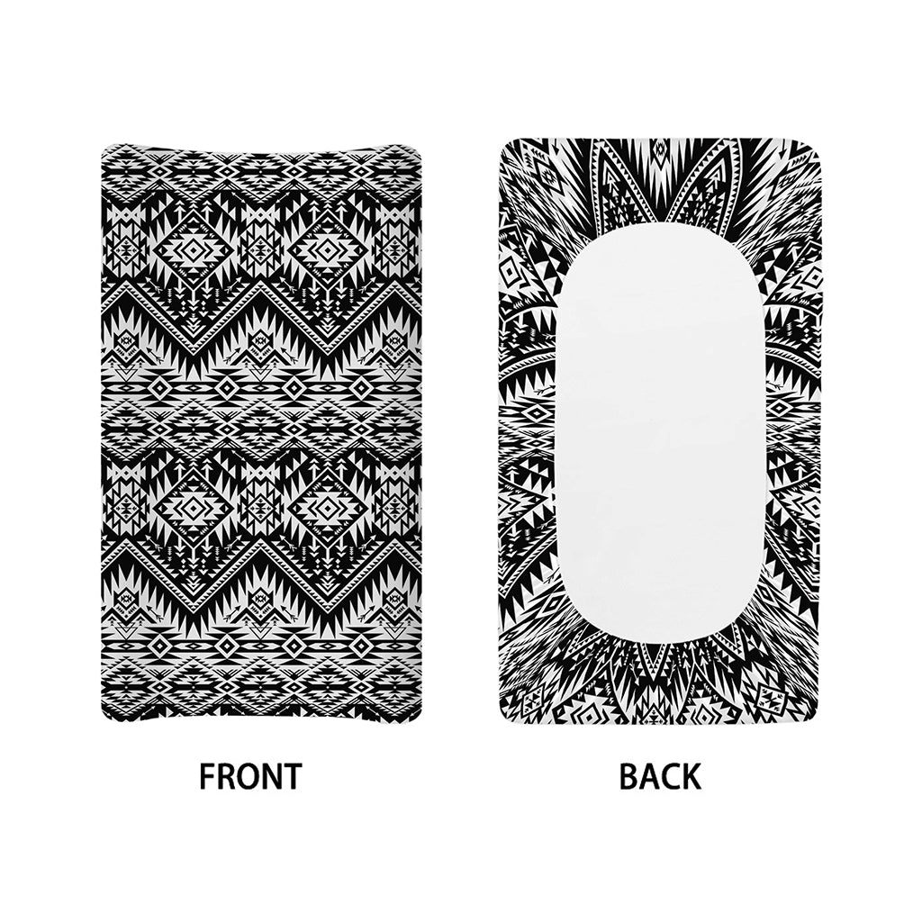 Black And White Navajo Print Changing Pad Cover