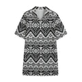 Black And White Navajo Print Cotton Hawaiian Shirt