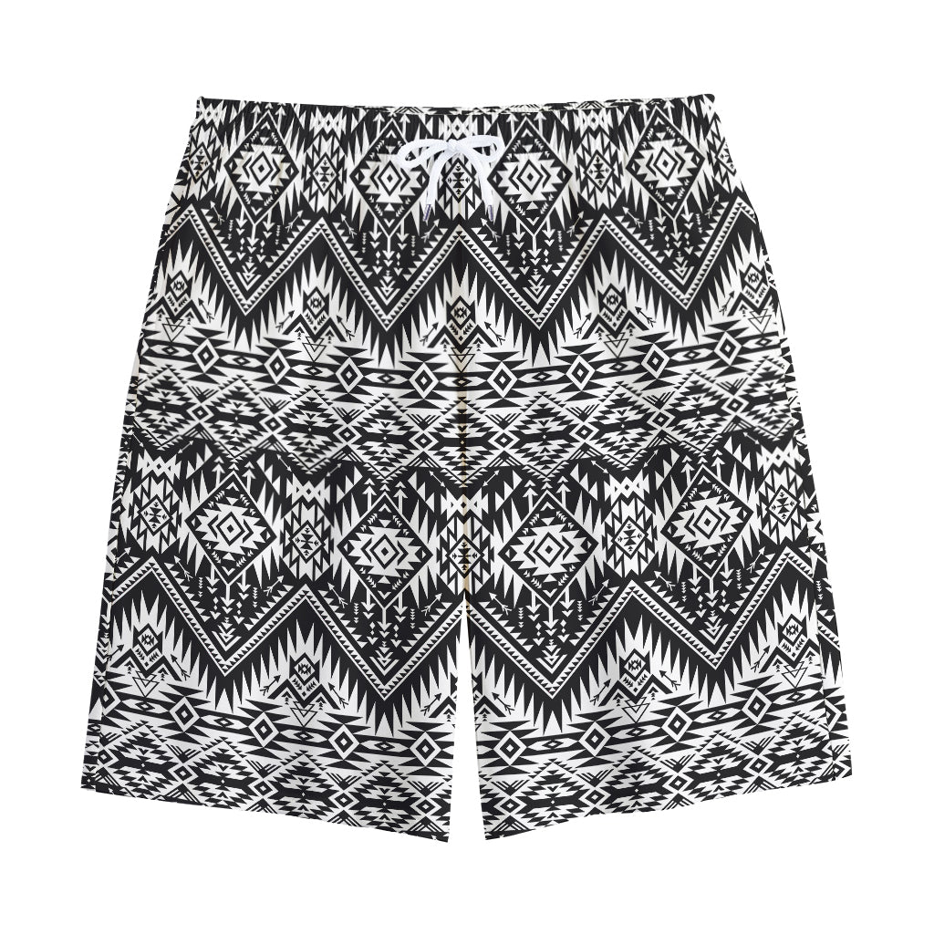 Black And White Navajo Print Cotton Shorts