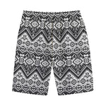 Black And White Navajo Print Cotton Shorts