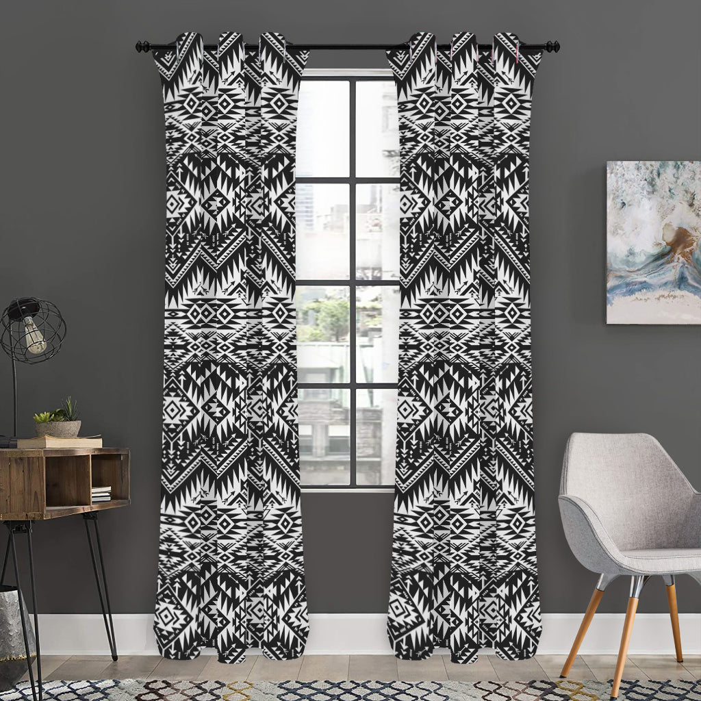 Black And White Navajo Print Curtain